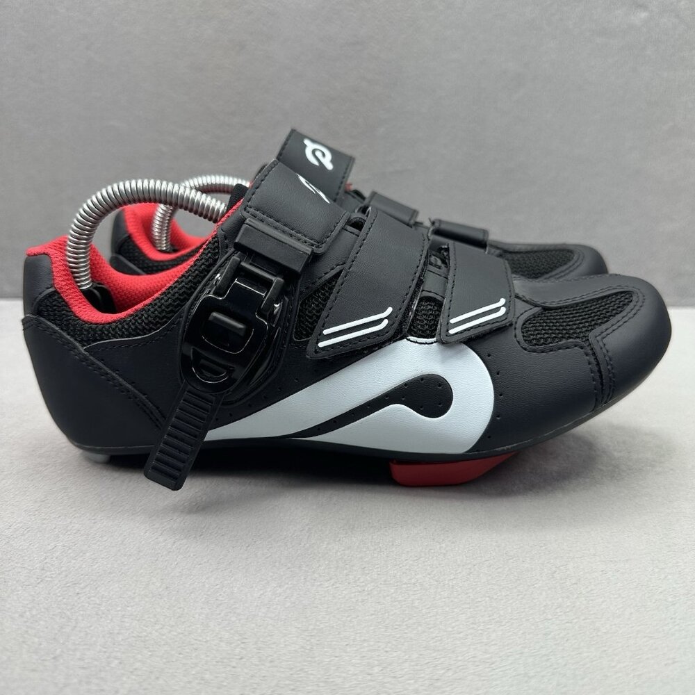 Peloton PL-SH-02 Womens Size 38 (US 7) Cycling Shoes‎ Spin Bike Black White Red